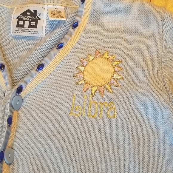 SOLD- Libra Astrology Vintage Cardigan - Picture 3 of 6